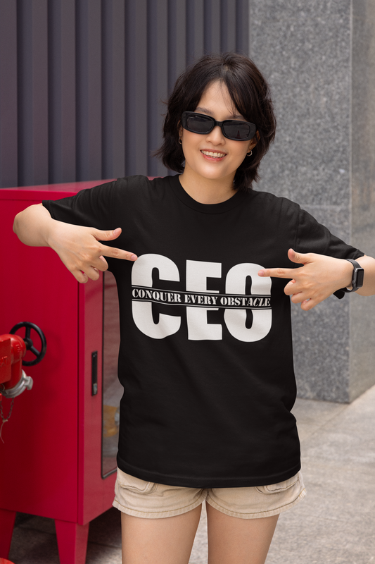 "CEO (Conquer Every Obstacle)" Printed Graphic T-shirt