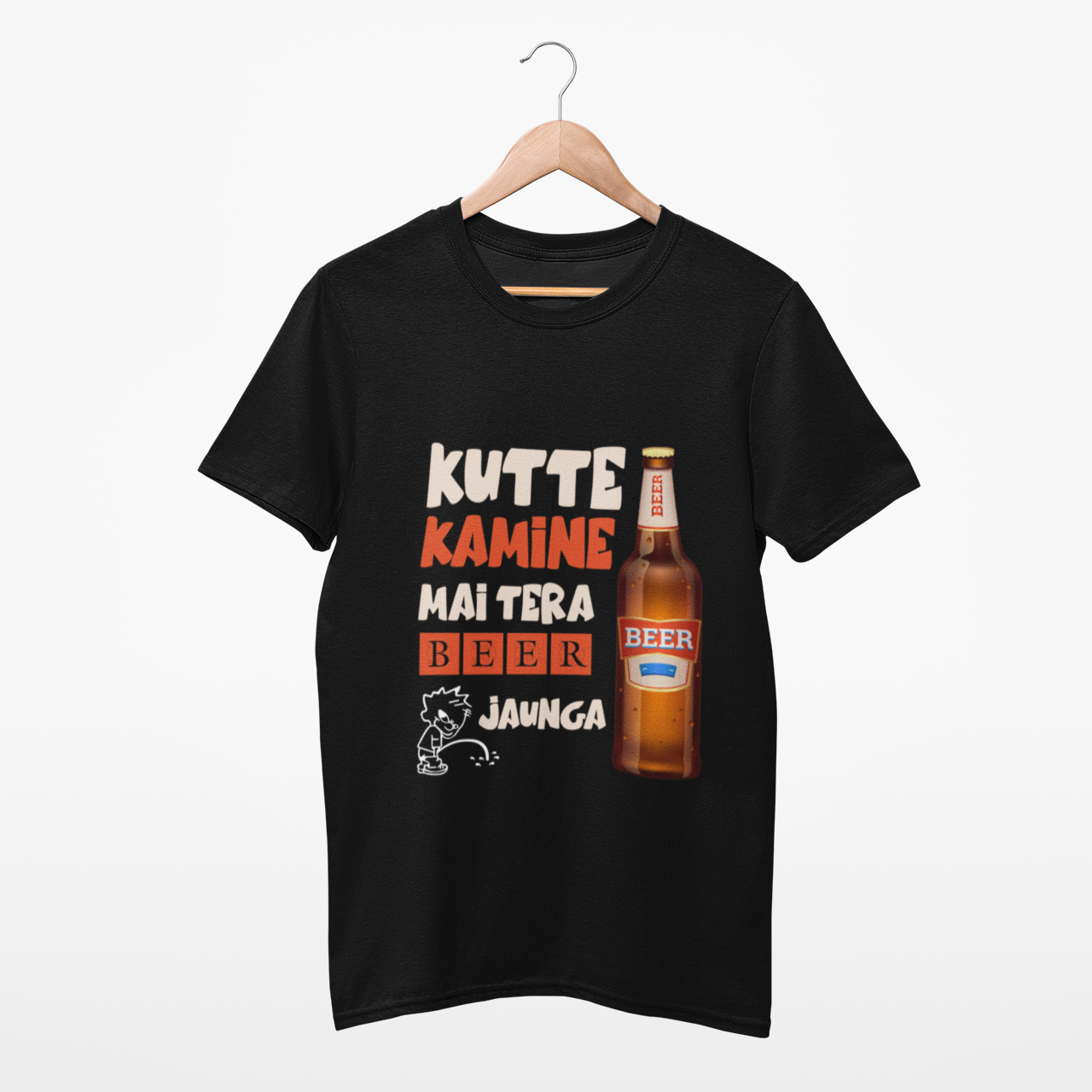 “Kutte Kamine, Mai Tera Beer Pee Jaunga” – Bold Graphic T-Shirt