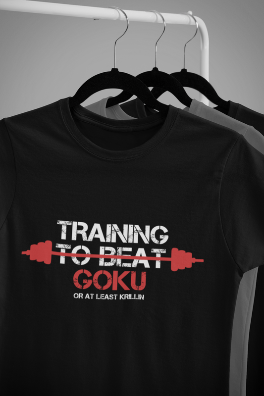 "Training to beat Goku" Printed Graphic T-shirt